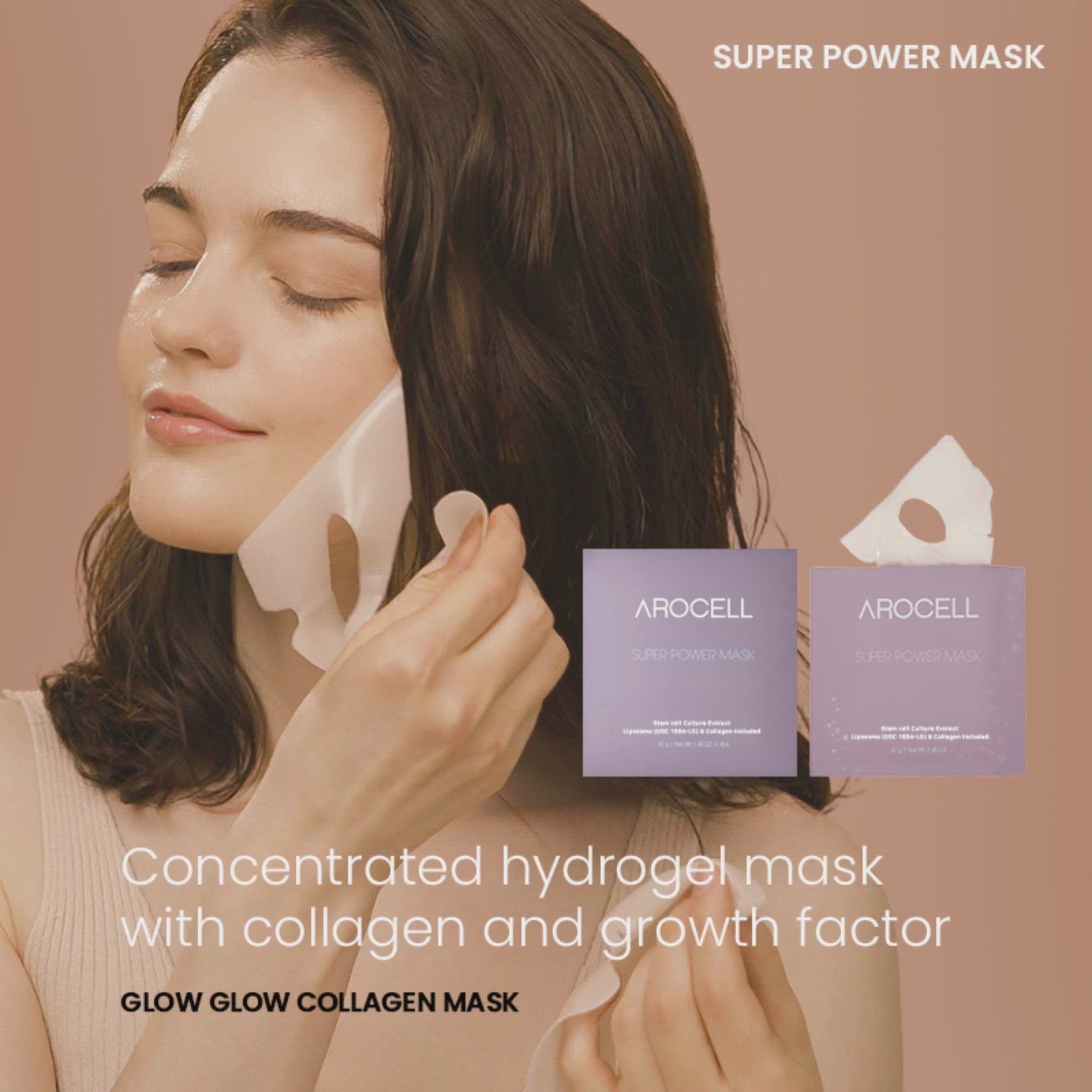 collagenmask, masksheet, elasticity, skinelasticity, skincollagen, skincareroutine, moistskin, skinmoisturiser, growthfactors, hydrogelmask, superpowermask, arocellus