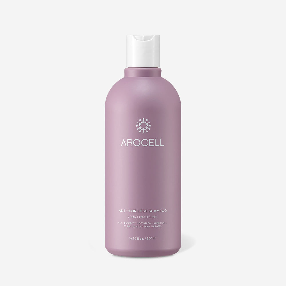 Anti-Hair Loss Shampoo Gently formulated anti-hair loss shampoo for promoting hair growth and preventing hair loss with 20 EWG Green Grade natural ingredients, Salicylic Acid, Dexpanthenol, and Niacinamide. Soothes irritated scalp and nourishes shine and volume to the hair, arocellus